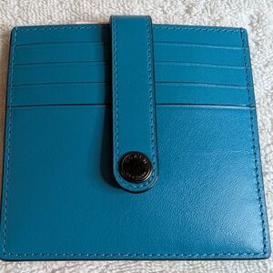 Coach Teal Calf Leather Card Holder - NWT